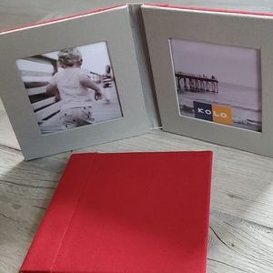 NWOT Red and Gray Fabric Picture Frame